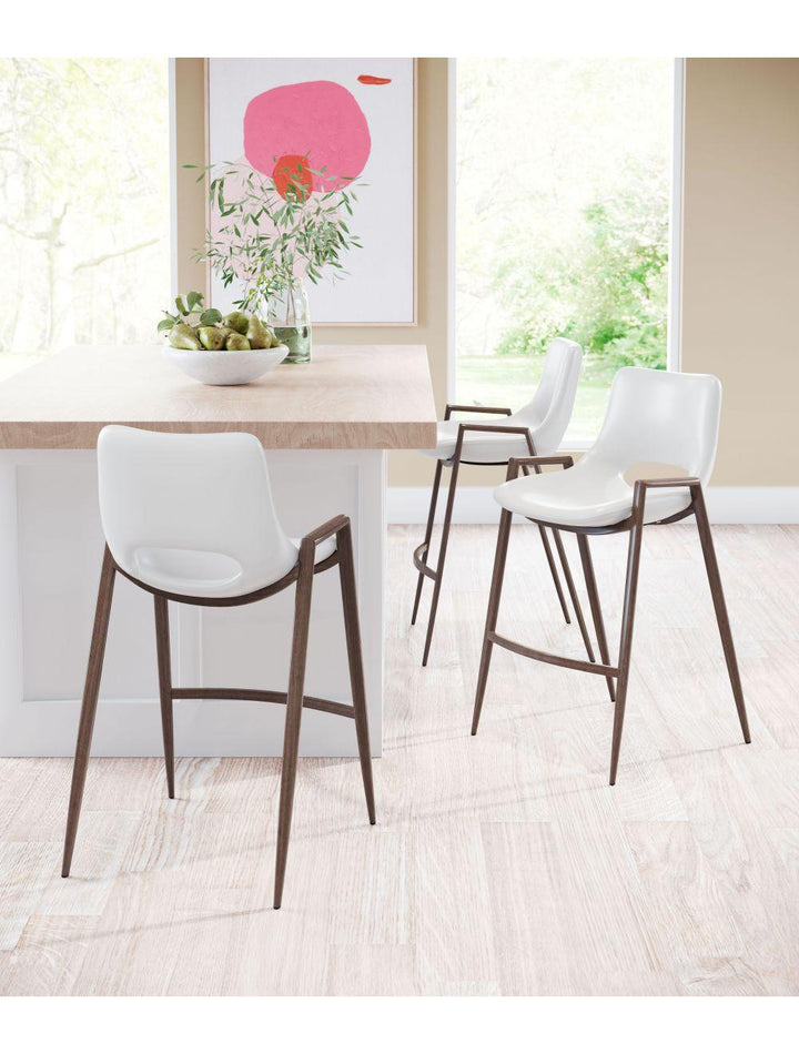 SwayLiving Desi Counter Chair (Set of 2) White & Walnut BAR STOOLS + COUNTER STOOLS