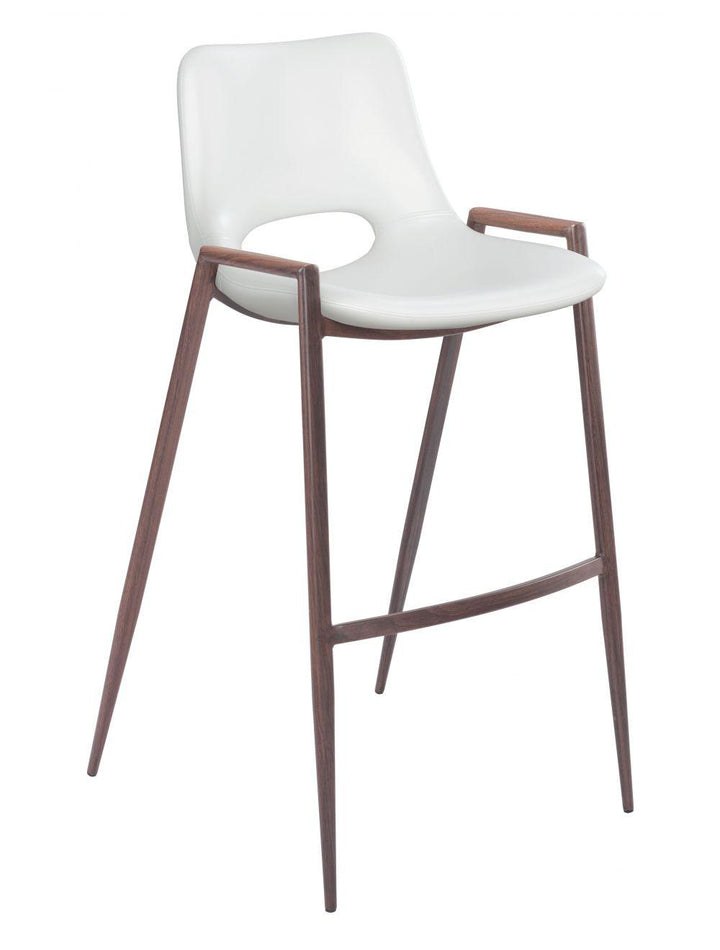 SwayLiving Desi Bar Chair (Set of 2) White & Walnut BAR STOOLS + COUNTER STOOLS