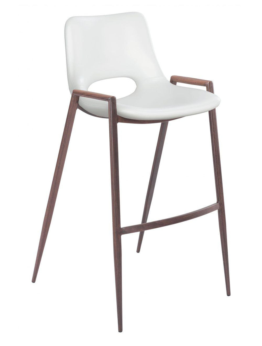 SwayLiving Desi Bar Chair (Set of 2) White & Walnut BAR STOOLS + COUNTER STOOLS