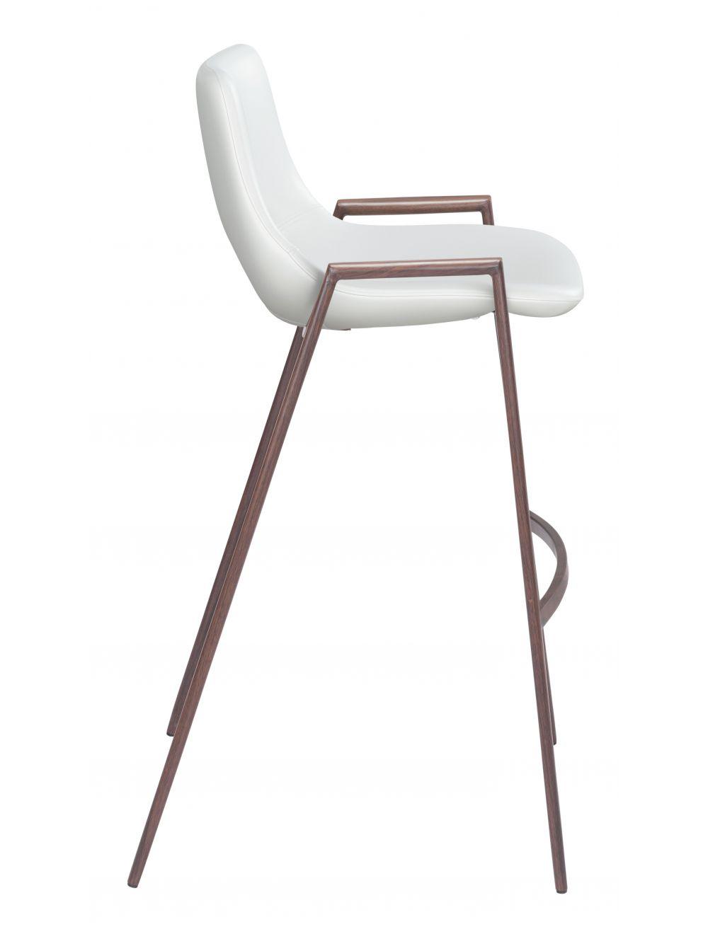 SwayLiving Desi Bar Chair (Set of 2) White & Walnut BAR STOOLS + COUNTER STOOLS