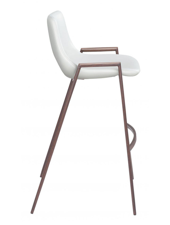 SwayLiving Desi Bar Chair (Set of 2) White & Walnut BAR STOOLS + COUNTER STOOLS