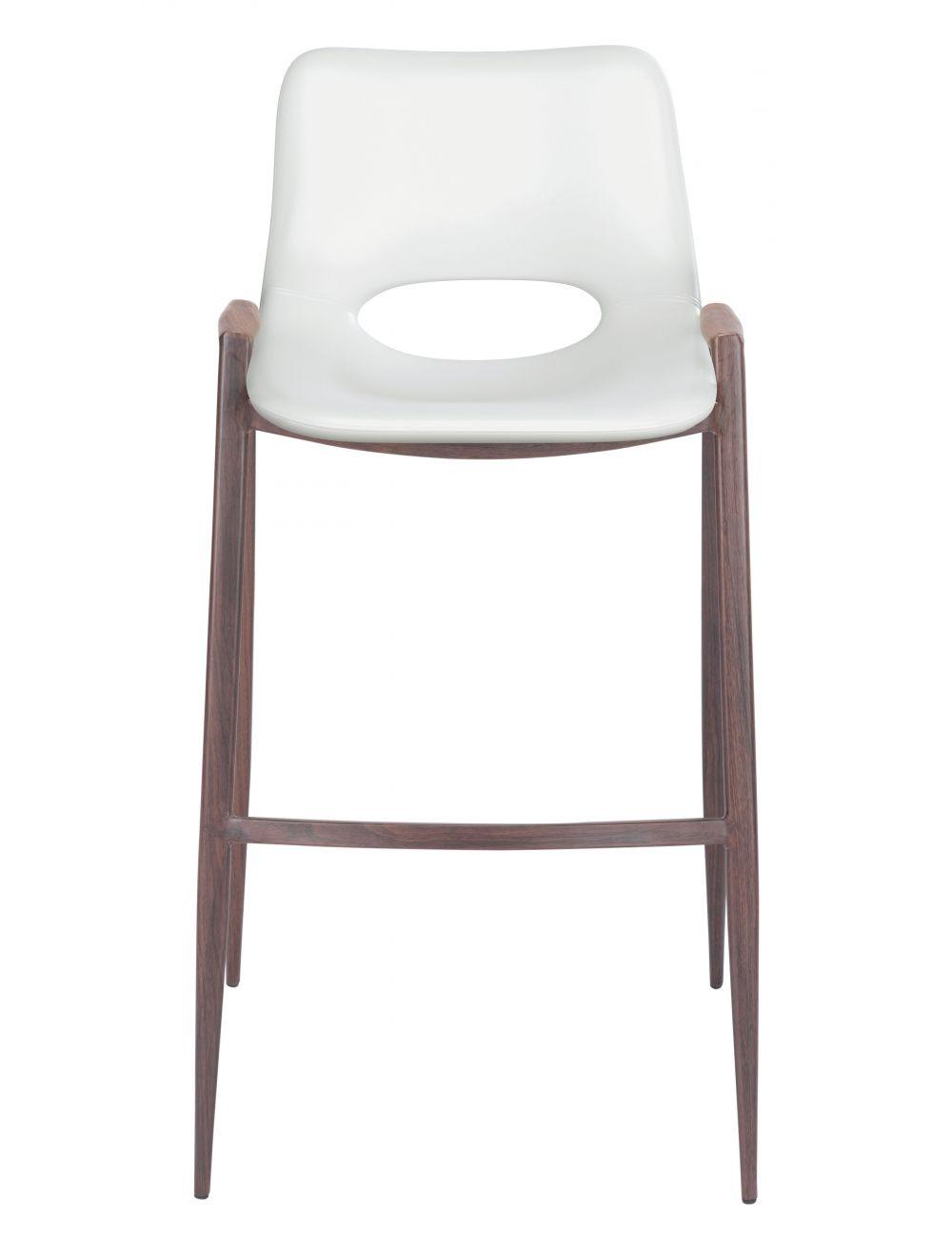 SwayLiving Desi Bar Chair (Set of 2) White & Walnut BAR STOOLS + COUNTER STOOLS