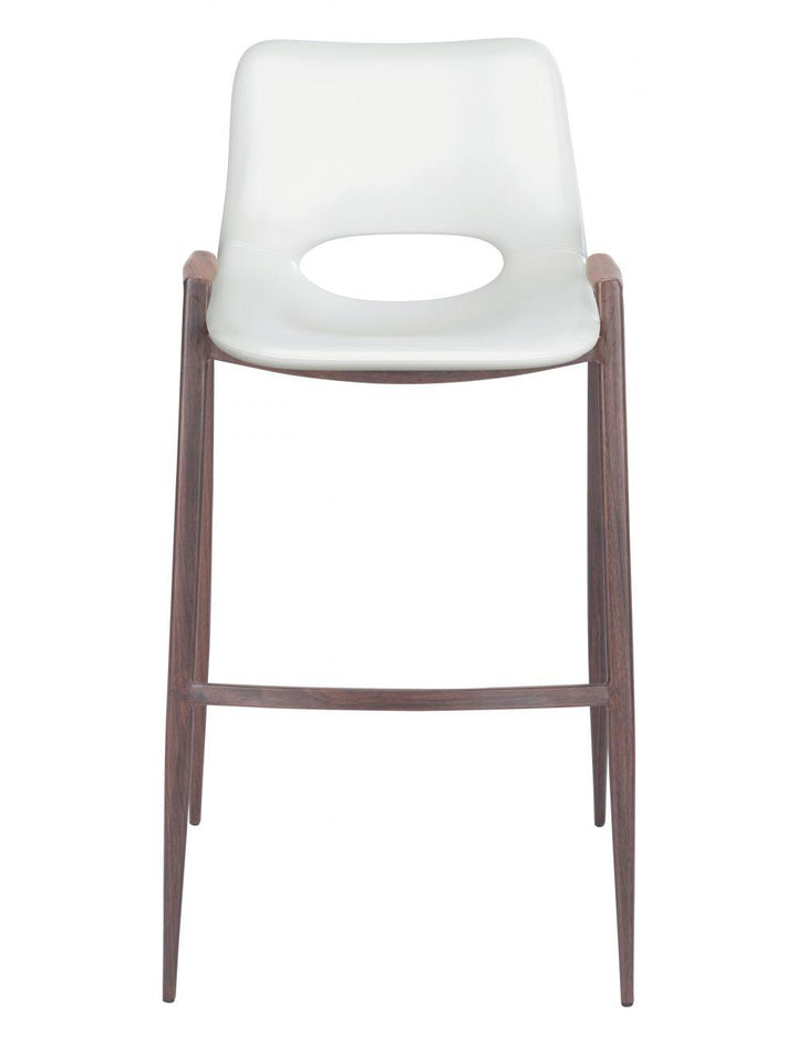 SwayLiving Desi Bar Chair (Set of 2) White & Walnut BAR STOOLS + COUNTER STOOLS