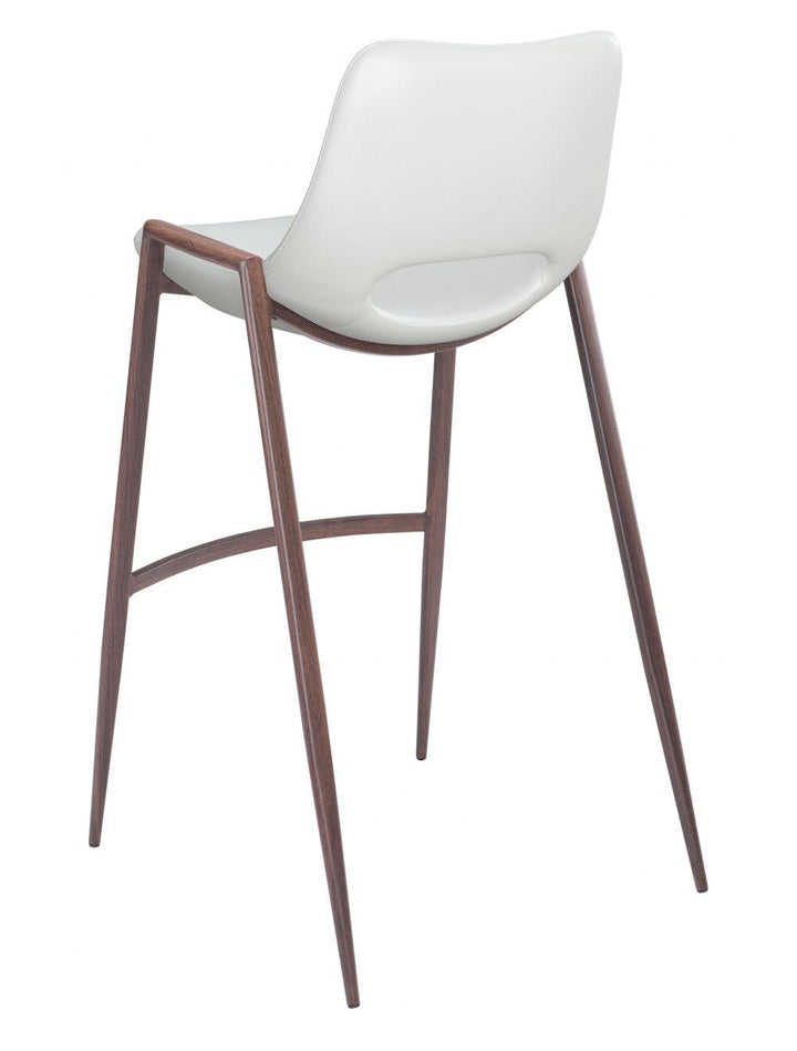 SwayLiving Desi Bar Chair (Set of 2) White & Walnut BAR STOOLS + COUNTER STOOLS