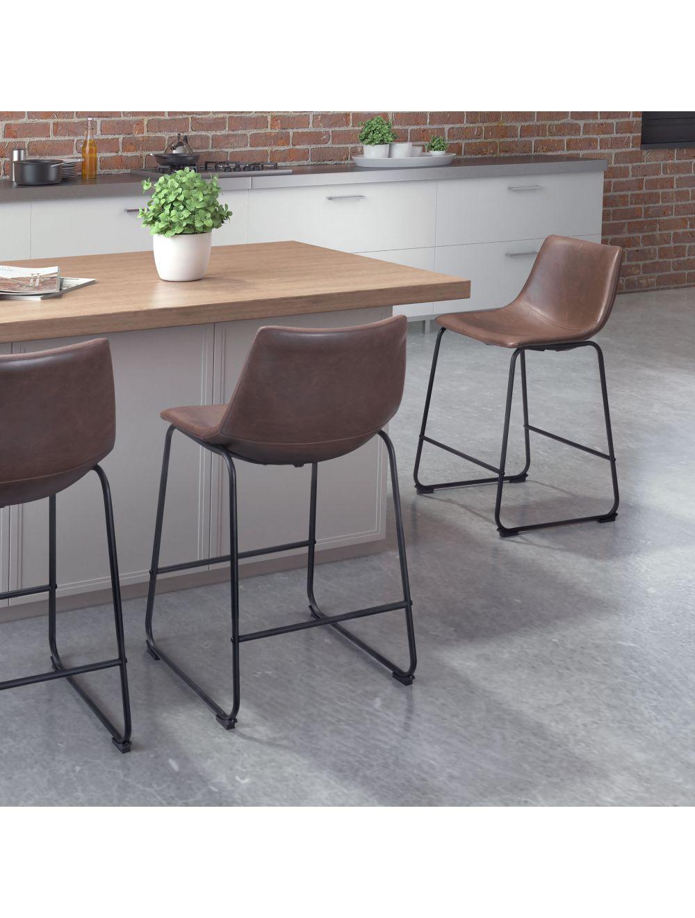 SwayLiving Smart Counter Chair (Set of 2) Vintage Espresso BAR STOOLS + COUNTER STOOLS