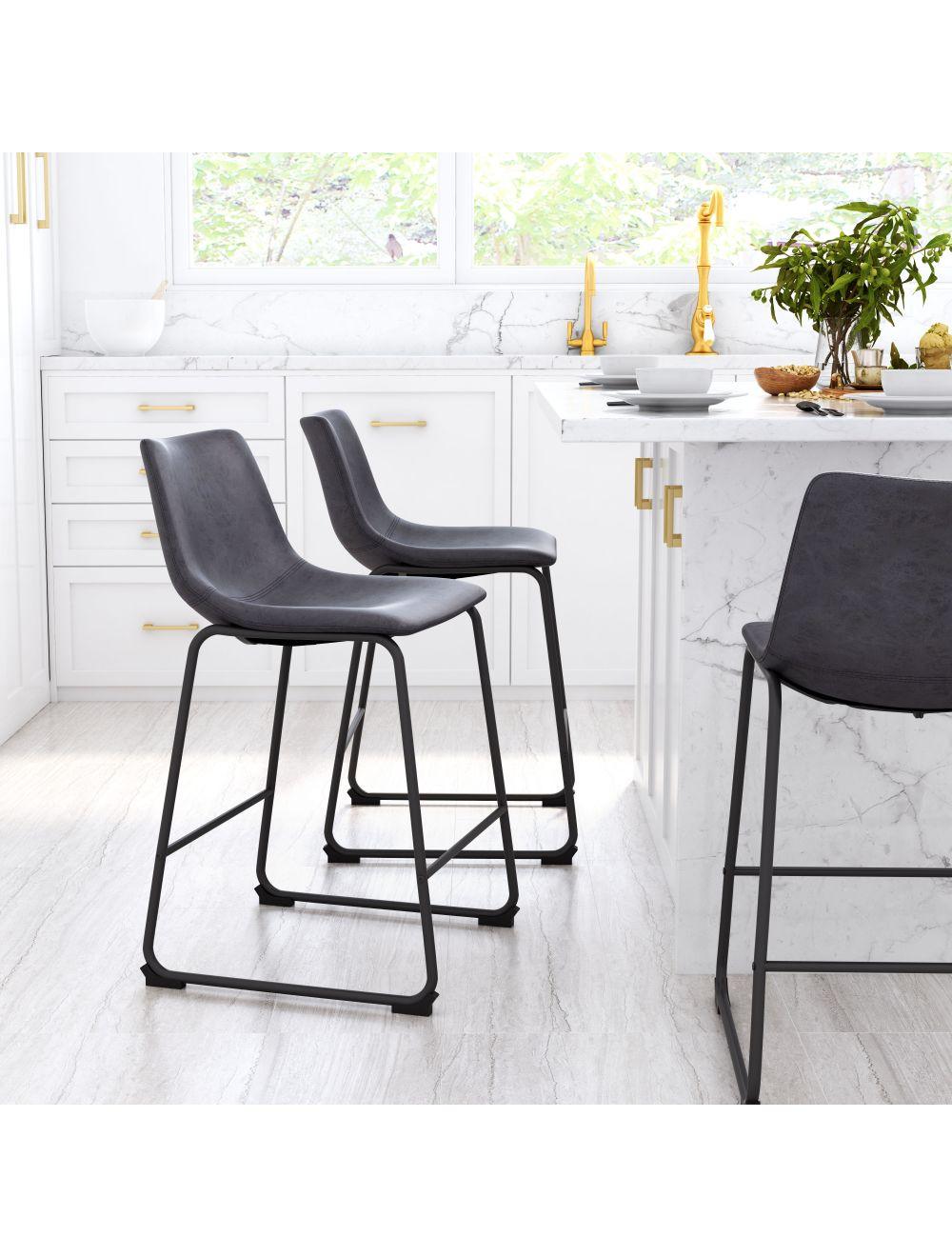 SwayLiving Smart Counter Chair (Set of 2) Charcoal BAR STOOLS + COUNTER STOOLS