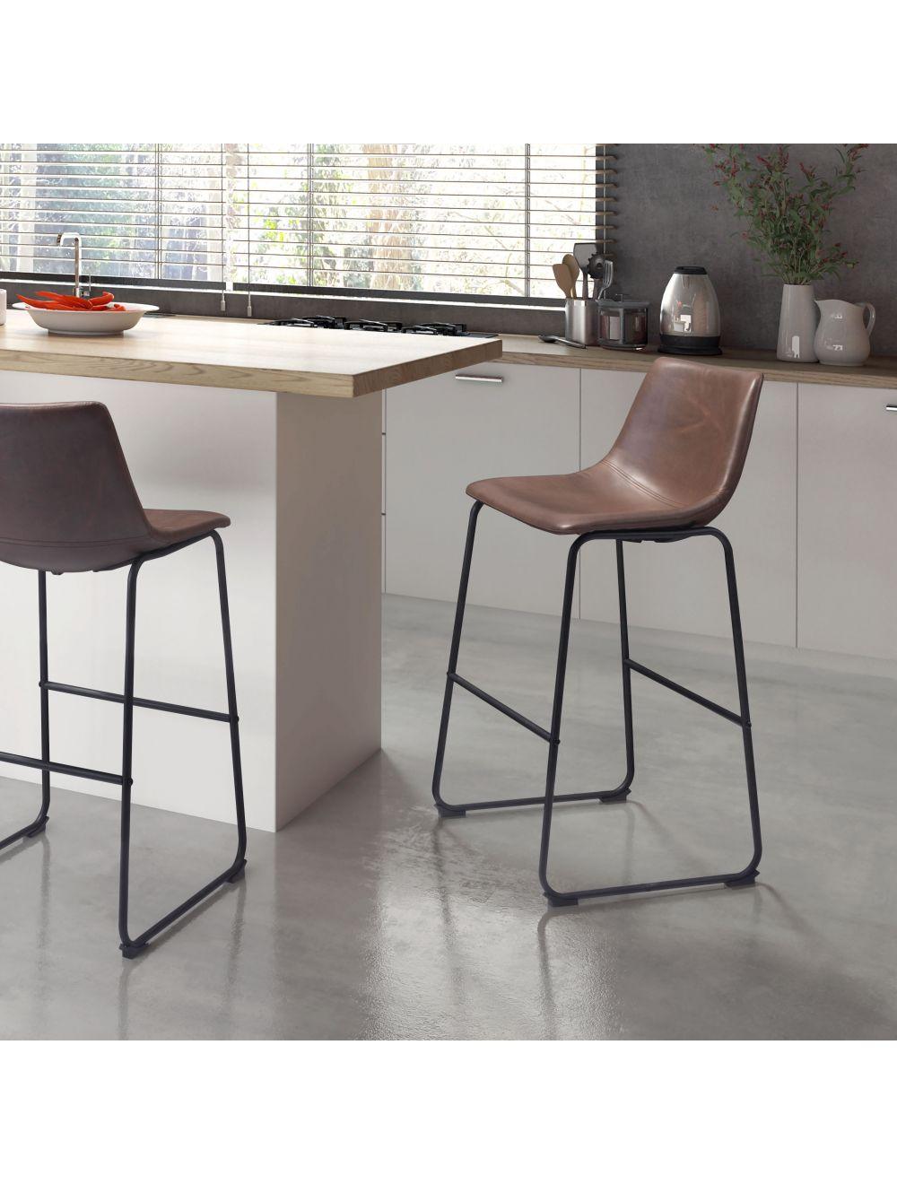 SwayLiving Smart Bar Chair (Set of 2) Vintage Espresso BAR STOOLS + COUNTER STOOLS