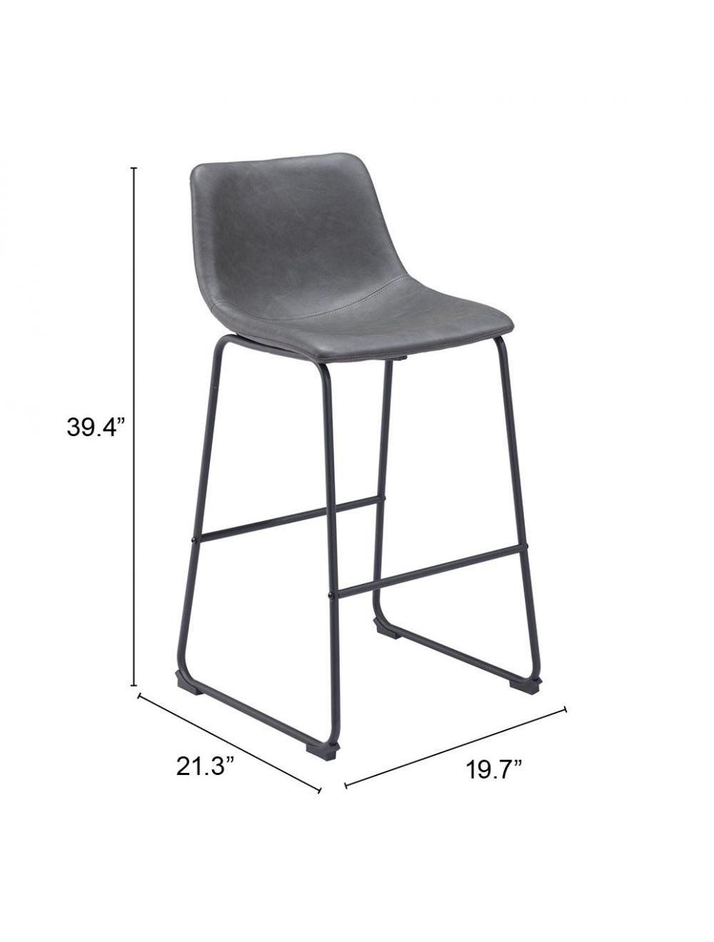 SwayLiving Smart Bar Chair (Set of 2) Charcoal BAR STOOLS + COUNTER STOOLS