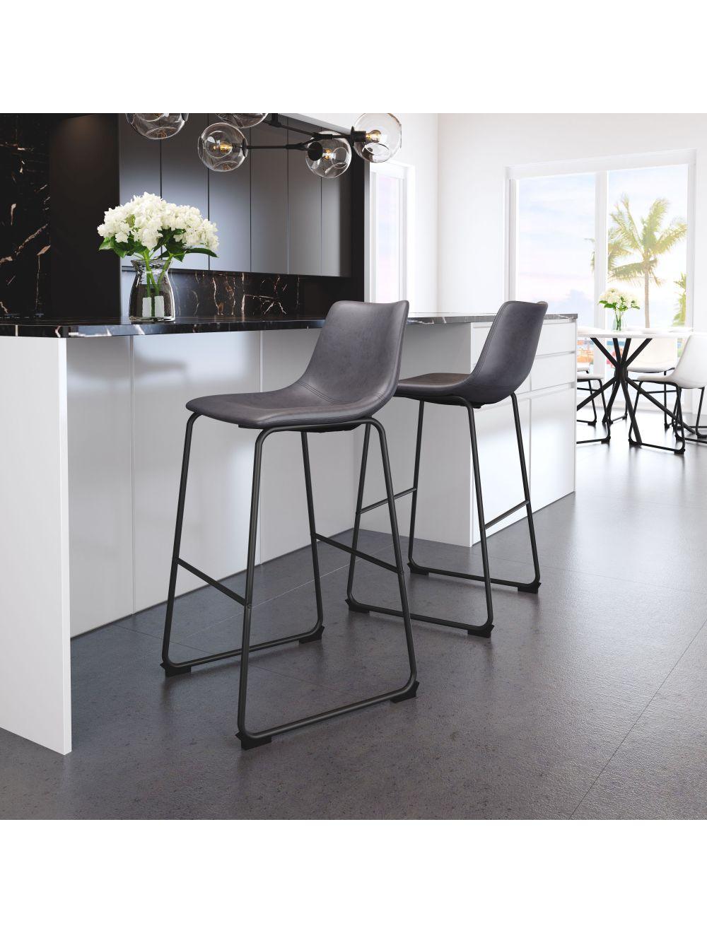 SwayLiving Smart Bar Chair (Set of 2) Charcoal BAR STOOLS + COUNTER STOOLS