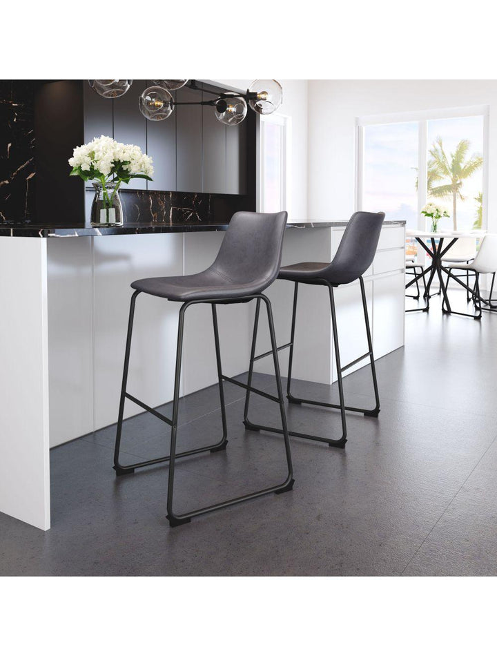SwayLiving Smart Bar Chair (Set of 2) Charcoal BAR STOOLS + COUNTER STOOLS