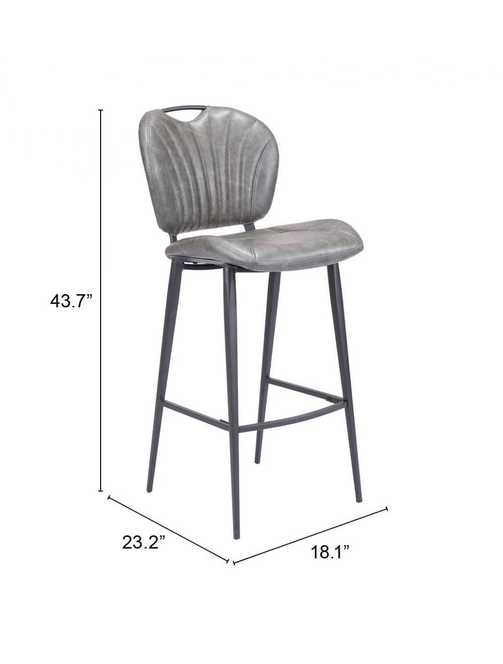 SwayLiving Terrence Bar Chair Vintage Gray BAR STOOLS + COUNTER STOOLS
