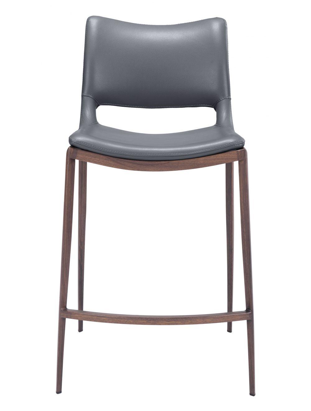 SwayLiving Ace Counter Chair (Set of 2) Dark Gray & Walnut BAR STOOLS + COUNTER STOOLS