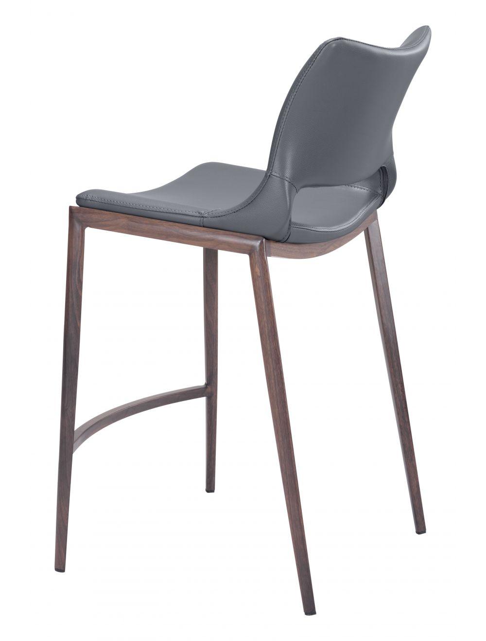 SwayLiving Ace Counter Chair (Set of 2) Dark Gray & Walnut BAR STOOLS + COUNTER STOOLS