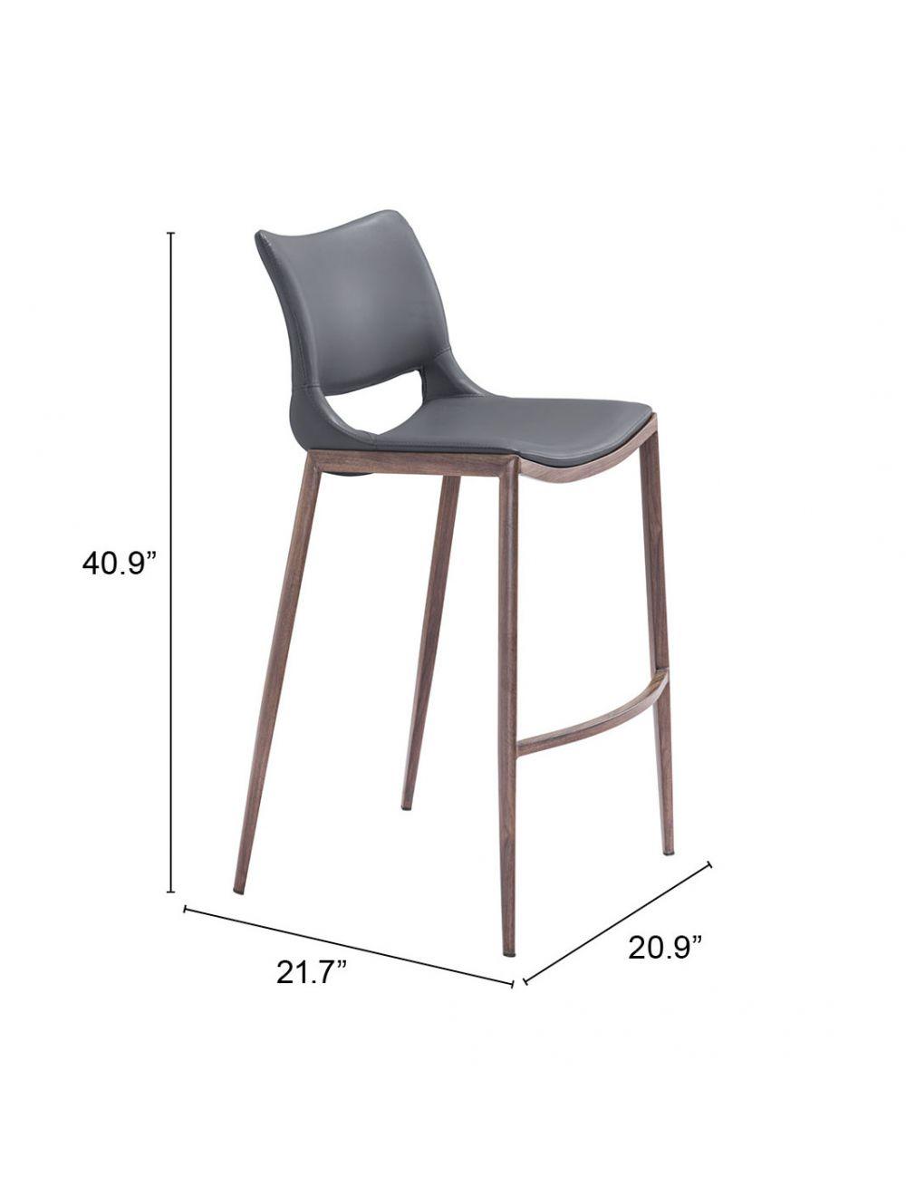 SwayLiving Ace Counter Chair (Set of 2) Dark Gray & Walnut BAR STOOLS + COUNTER STOOLS