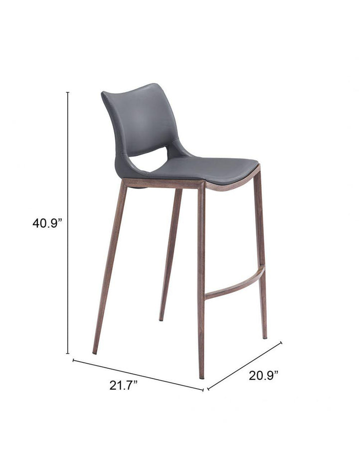 SwayLiving Ace Counter Chair (Set of 2) Dark Gray & Walnut BAR STOOLS + COUNTER STOOLS