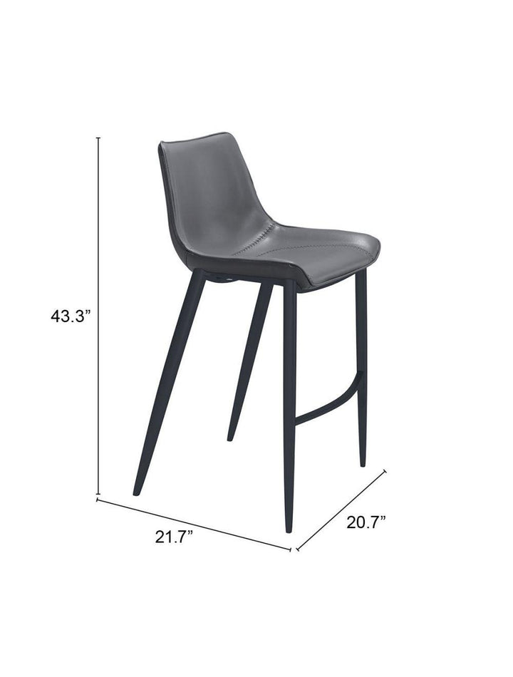 SwayLiving Magnus Bar Chair (Set of 2) Dark Gray & Black BAR STOOLS + COUNTER STOOLS