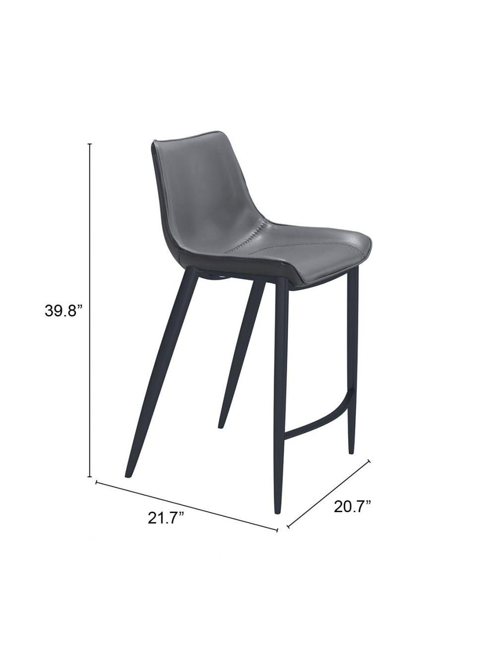 SwayLiving Magnus Counter Chair (Set of 2) Dark Gray & Black BAR STOOLS + COUNTER STOOLS