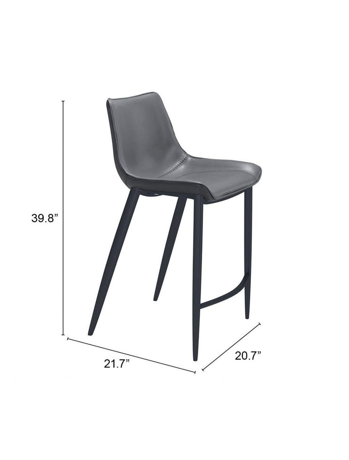 SwayLiving Magnus Counter Chair (Set of 2) Dark Gray & Black BAR STOOLS + COUNTER STOOLS
