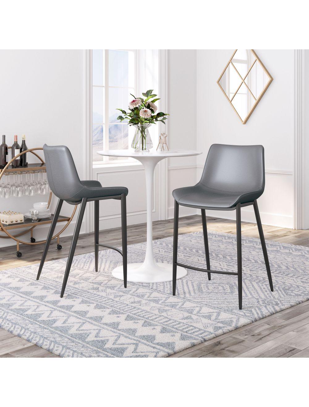 SwayLiving Magnus Counter Chair (Set of 2) Dark Gray & Black BAR STOOLS + COUNTER STOOLS