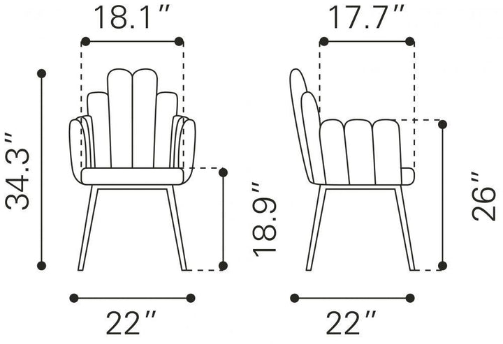 SwayLiving Noosa Dg Chair (Set of 2) Ivory DINING CHAIRS