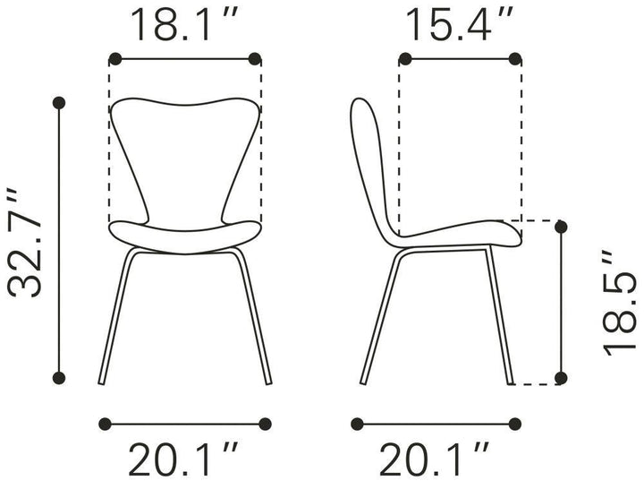 SwayLiving Thibideaux Dg Chair (Set of 2) Ivory DINING CHAIRS