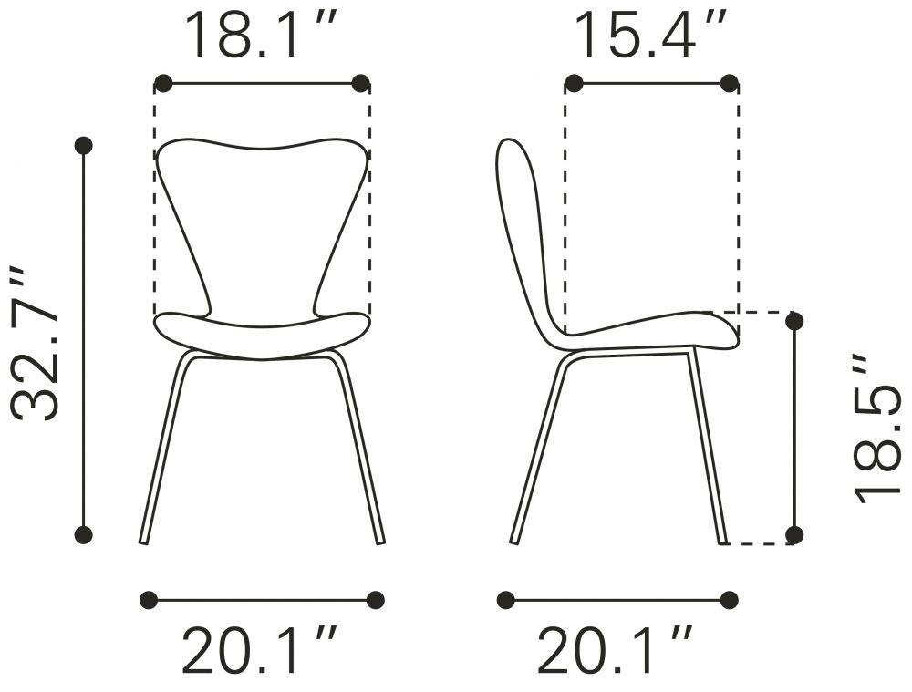 SwayLiving Thibideaux Dg Chair (Set of 2) Light Gray DINING CHAIRS