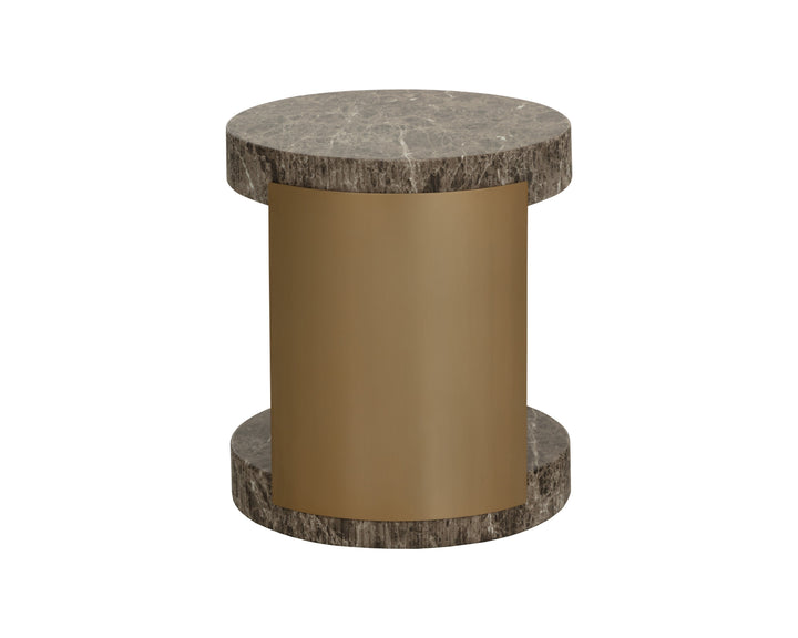 Cavette End Table - Marble Look - Dark Emperador