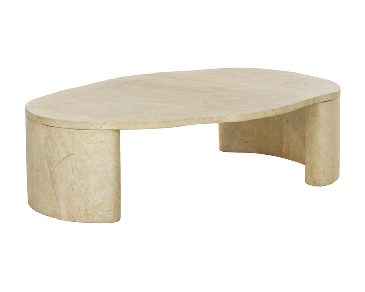 Savinah Coffee Table - Travertine Look - Natural