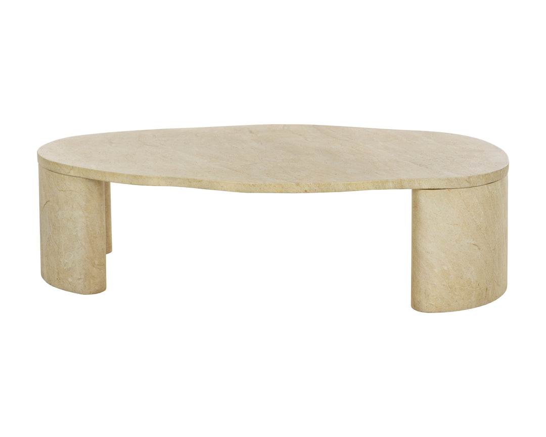 Savinah Coffee Table - Travertine Look - Natural