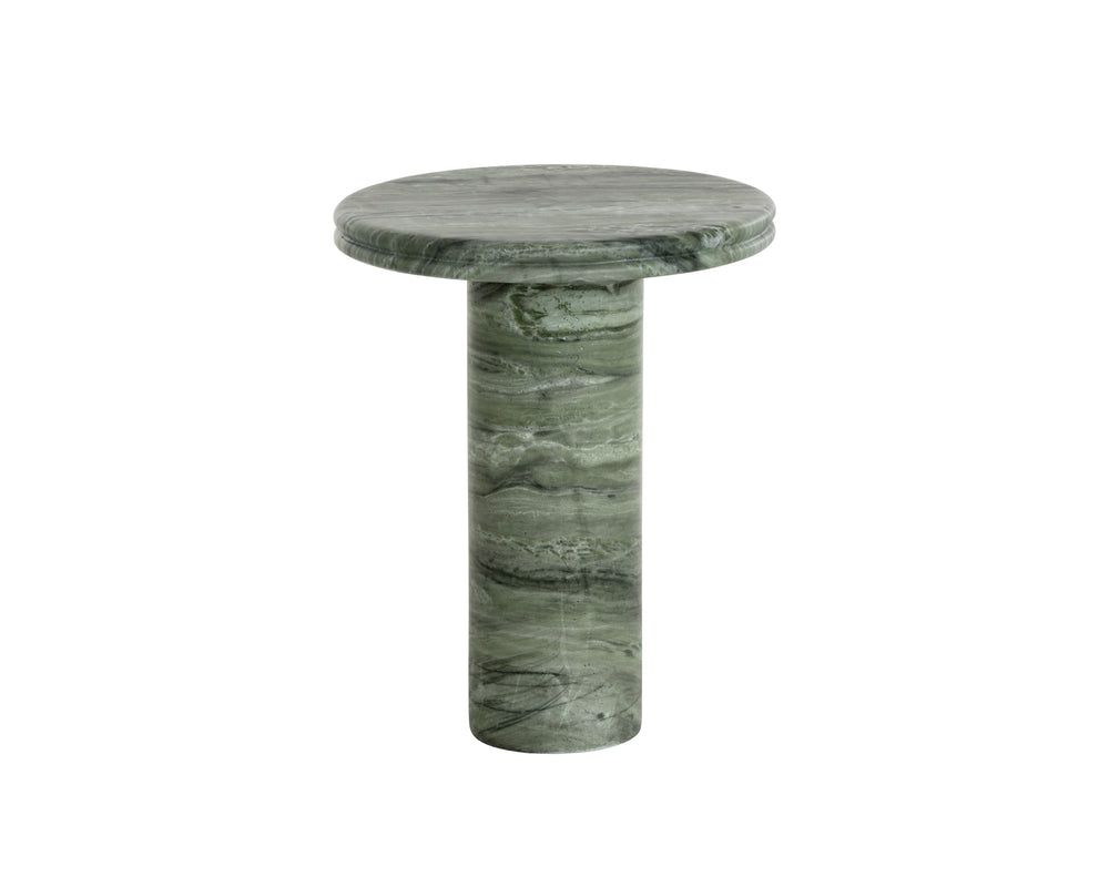 Bastion End Table - Marble Look - Sage