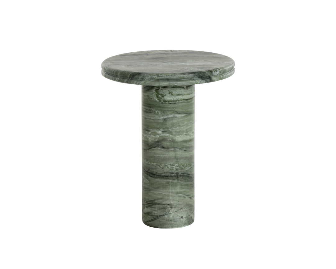 Bastion End Table - Marble Look - Sage