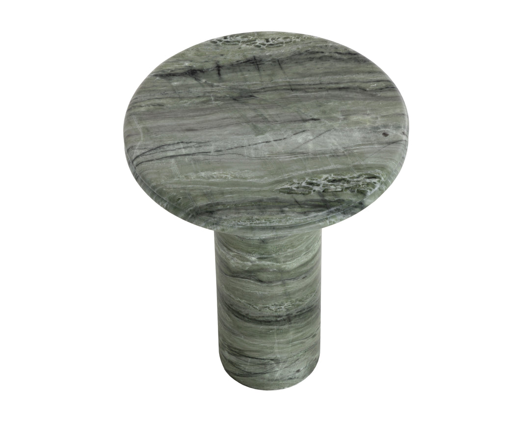 Bastion End Table - Marble Look - Sage