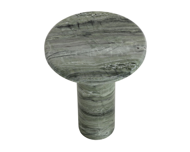 Bastion End Table - Marble Look - Sage