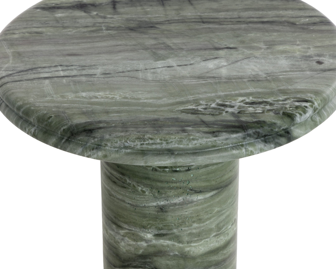 Bastion End Table - Marble Look - Sage