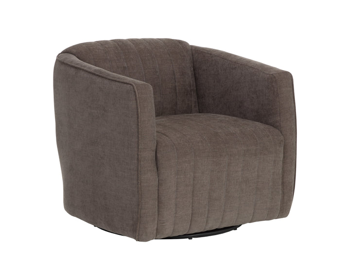 Garrison Swivel Lounge Chair - Rika Chocolate