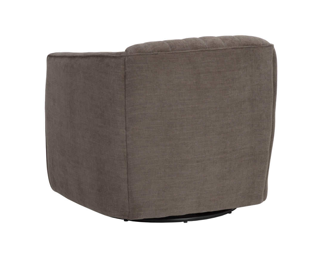 Garrison Swivel Lounge Chair - Rika Chocolate