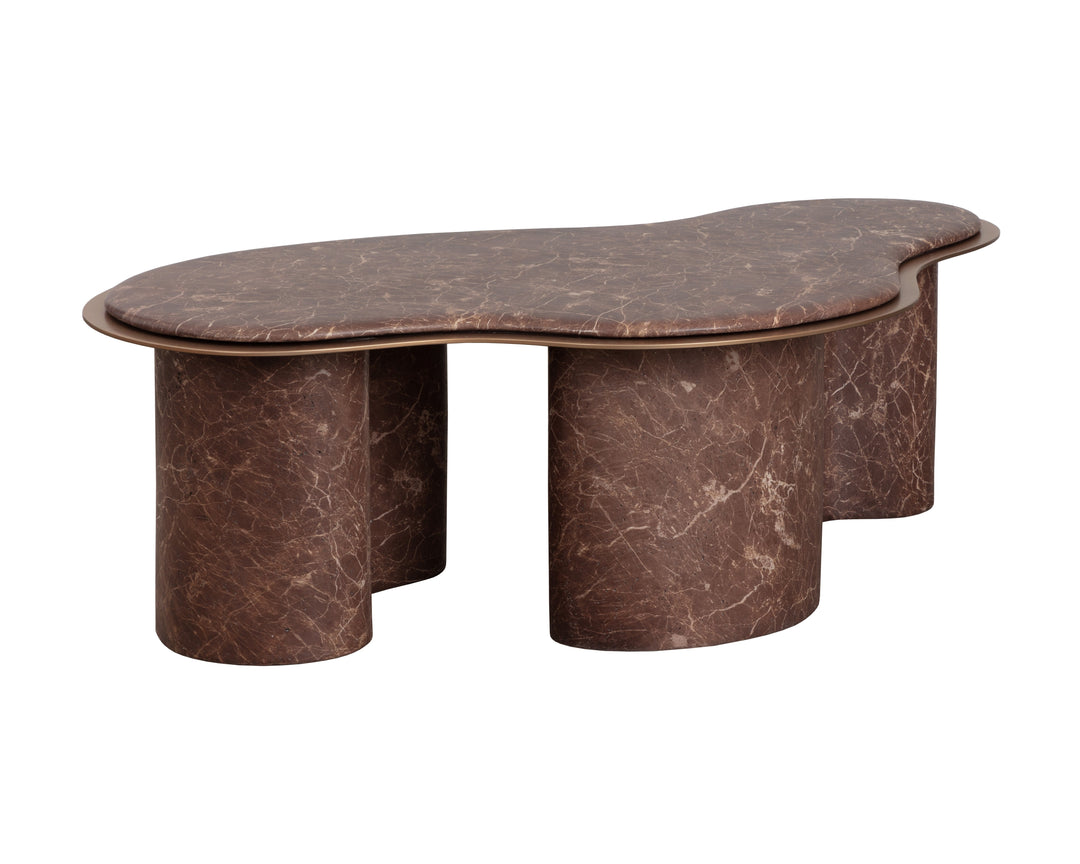 Isola Coffee Table - Marble Look - Mocha