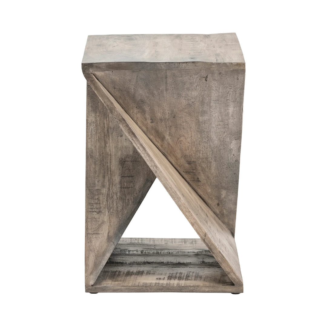 SwayLiving Twist Base Gray Mango Wood Table ACCENT TABLES