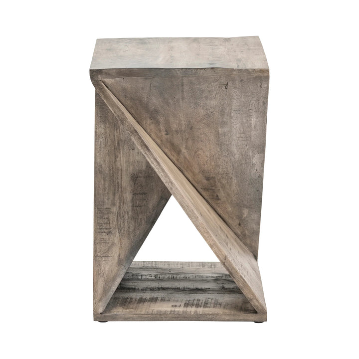 SwayLiving Twist Base Gray Mango Wood Table ACCENT TABLES