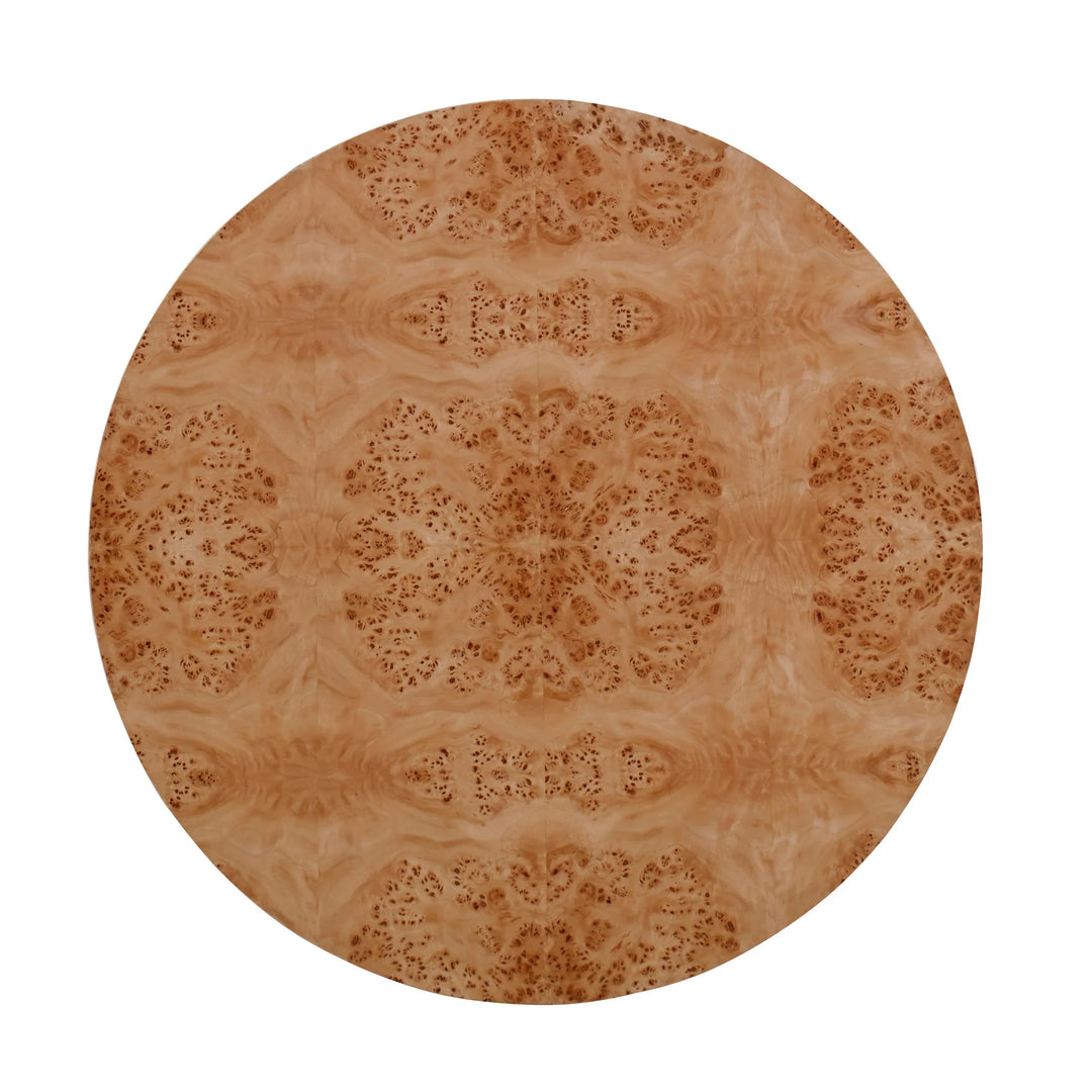 SwayLiving Burl Round End Table w/ Clear Coat ACCENT TABLES