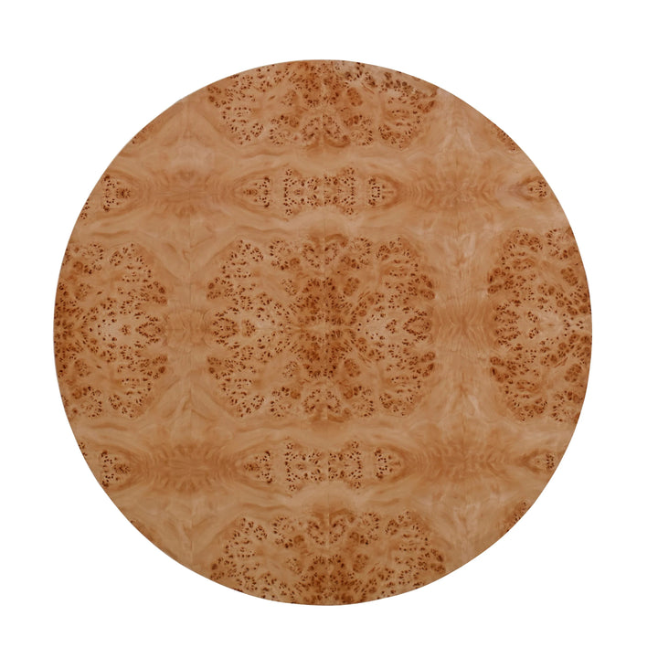 SwayLiving Burl Round End Table w/ Clear Coat ACCENT TABLES