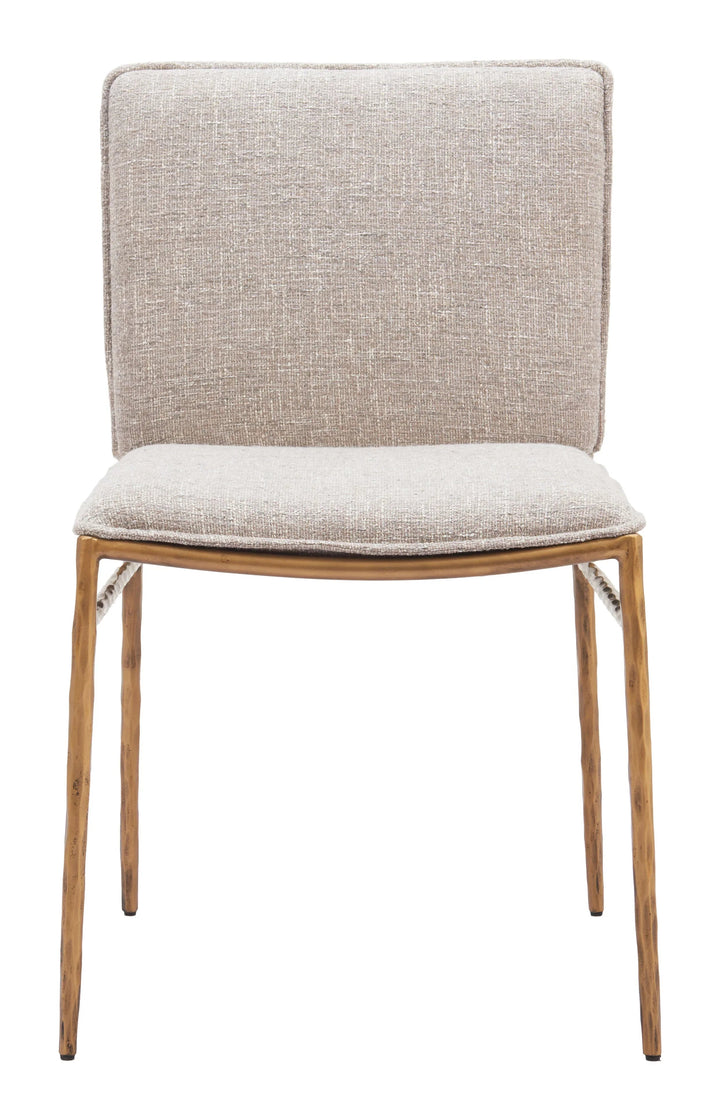 SwayLiving Nordvest Dining Chair Beige & Gold - Set of 2 DINING CHAIRS