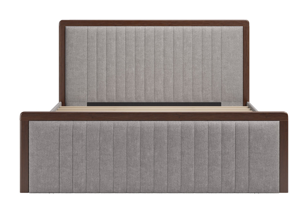 Somune King Bed Gray & Walnut