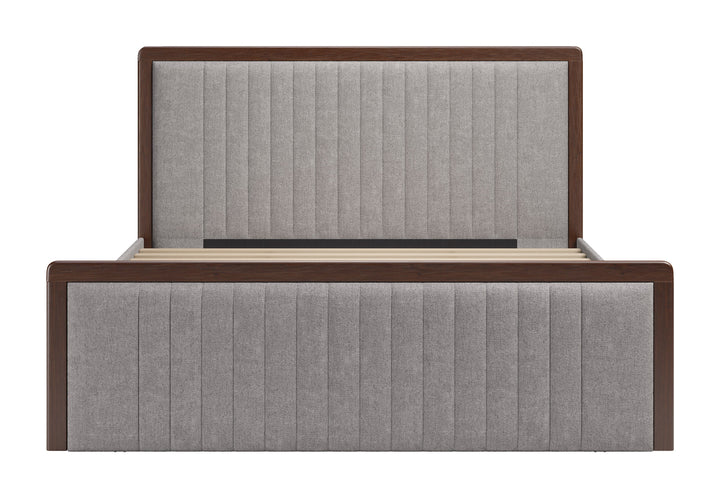 Somune King Bed Gray & Walnut