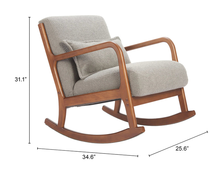 SwayLiving Hady Rocking Chair Gray ACCENT + LOUNGE CHAIRS