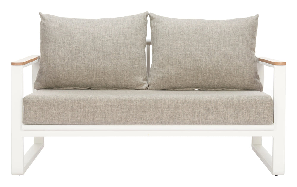 SwayLiving Welt Sofa Taupe & White SOFAS + SECTIONALS