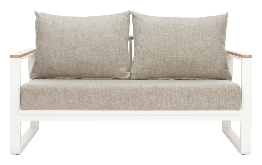 SwayLiving Welt Sofa Taupe & White SOFAS + SECTIONALS
