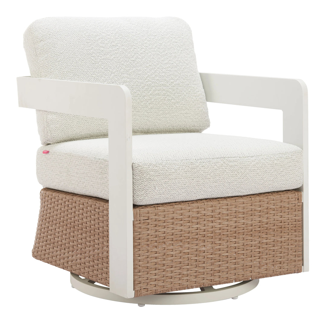 SwayLiving Gelo Swivel Chair White & Brown outd