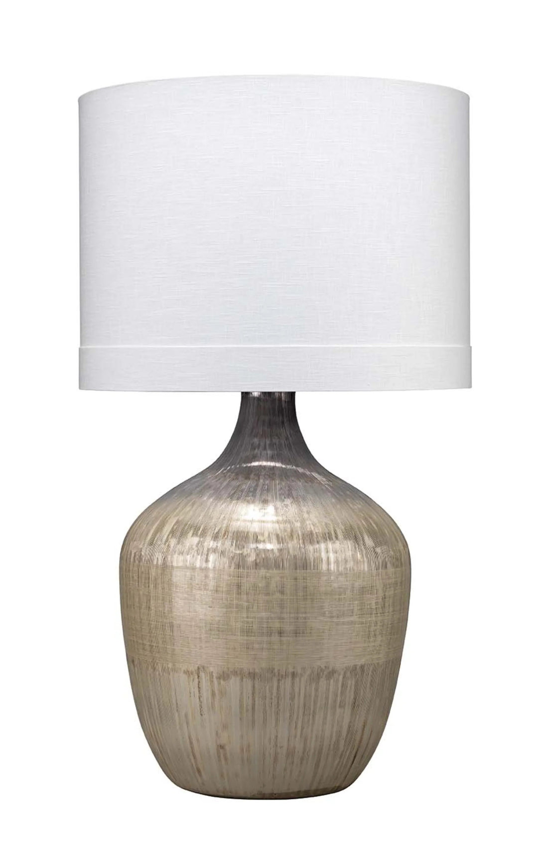 SwayLiving Damsle Glass Table Lamp with Linen Shade, Silver TABLE LAMPS