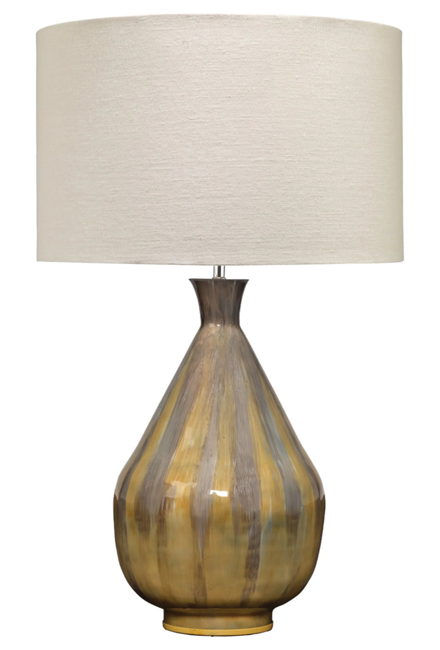 SwayLiving Daybreak Iron Table Lamp with Linen Shade, Grey Enameled TABLE LAMPS